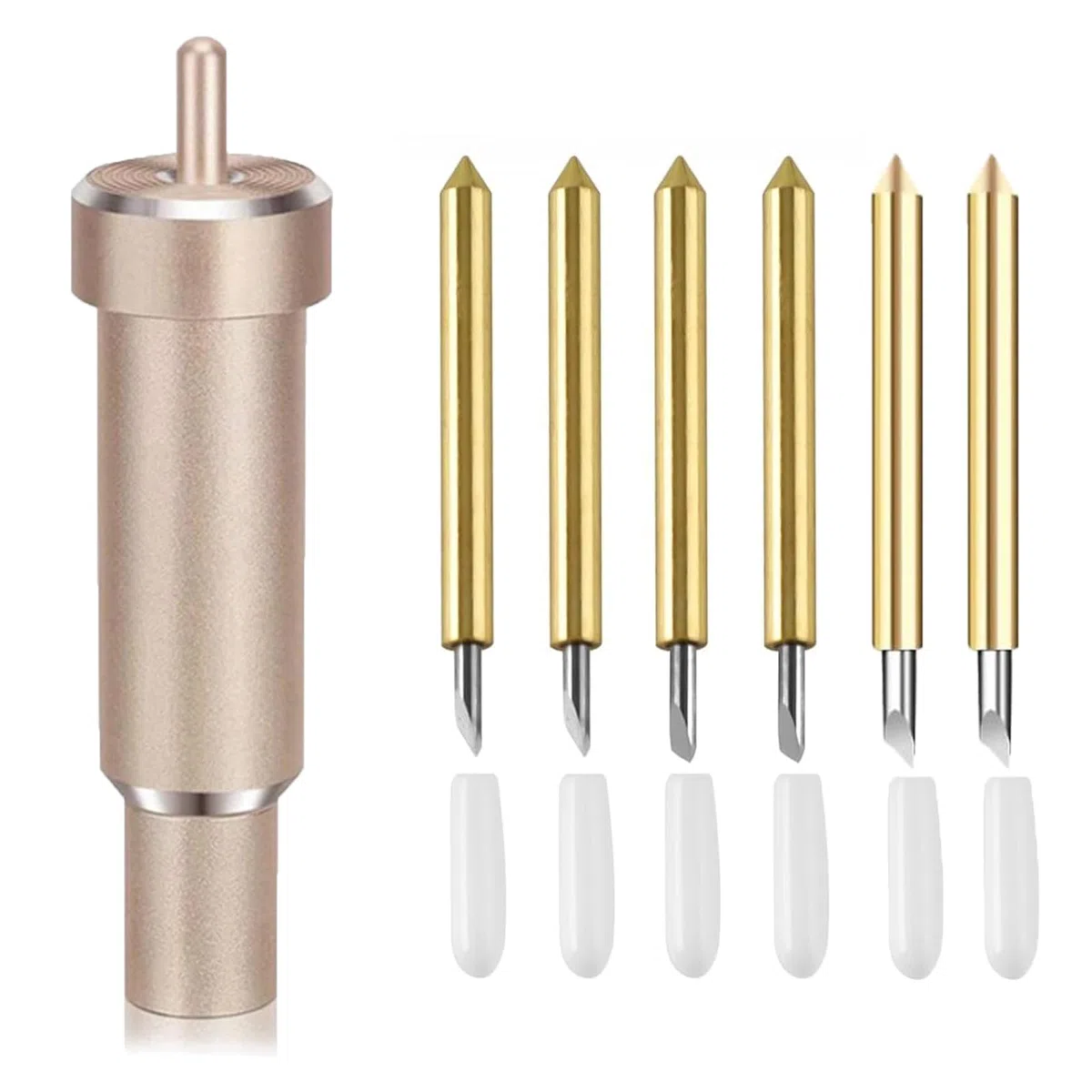 6Pcs Explore Cuchilla de Corte Profundo con Carcasa, 30/45/60 Grados de Afilado de Punta Profunda Cuchilla de Corte, Compatible con Cricut Make, Maker 3, Air 3, Air 2, Air, One, Explore 3