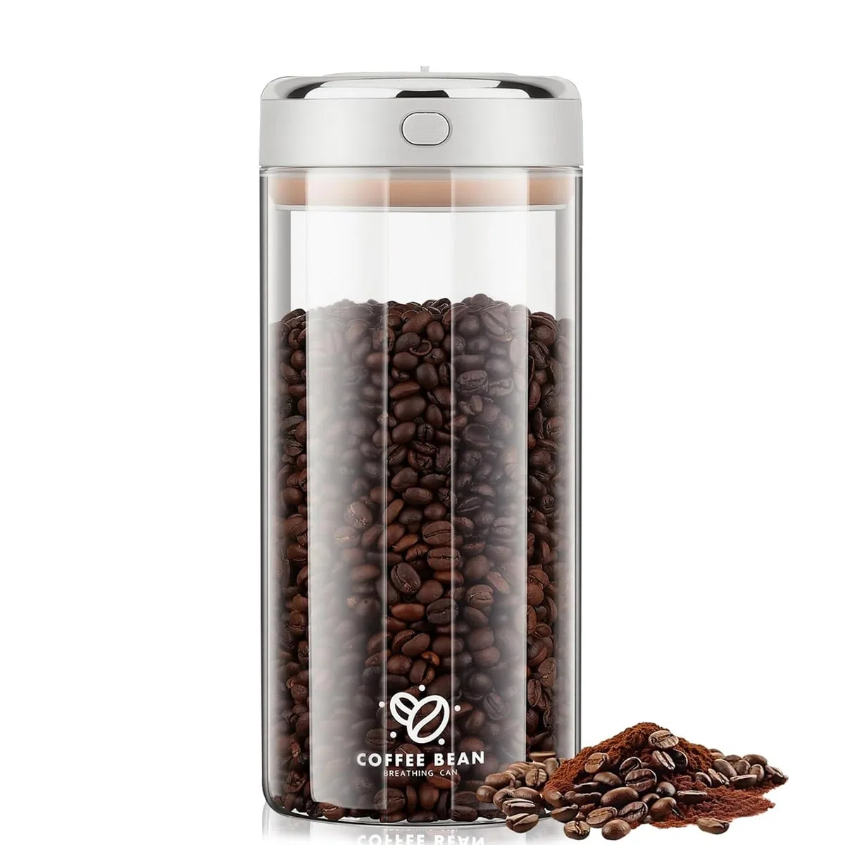 Bote Hermetico Cafe 1700ml Tarro de Cristal con Tapa Hermética para Granos de Café, Molido, Té, Especias, Frutos Secos – Recipiente de Vacío para Almacenar Alimentos en Cocina, Oficina o Café