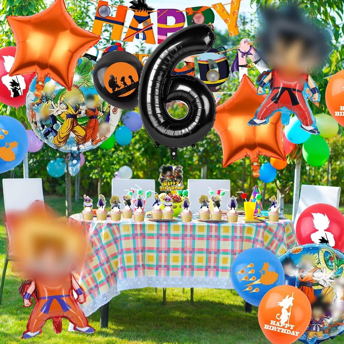 37 Piezas Set de Cumpleaños Dragnball 6 Años Niño, Decoracion Cumpleaños Dragnball Globos de Infantil, Decoración Globos para Fiesta de Niños