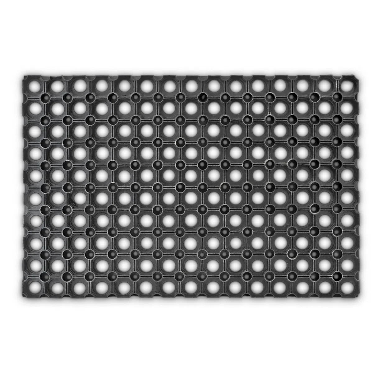 Relaxdays Felpudo Entrada, Alfombrilla Antideslizante 40 x 60 cm, Alfombra Rectangular de Goma, Resistente Lluvia, Negro