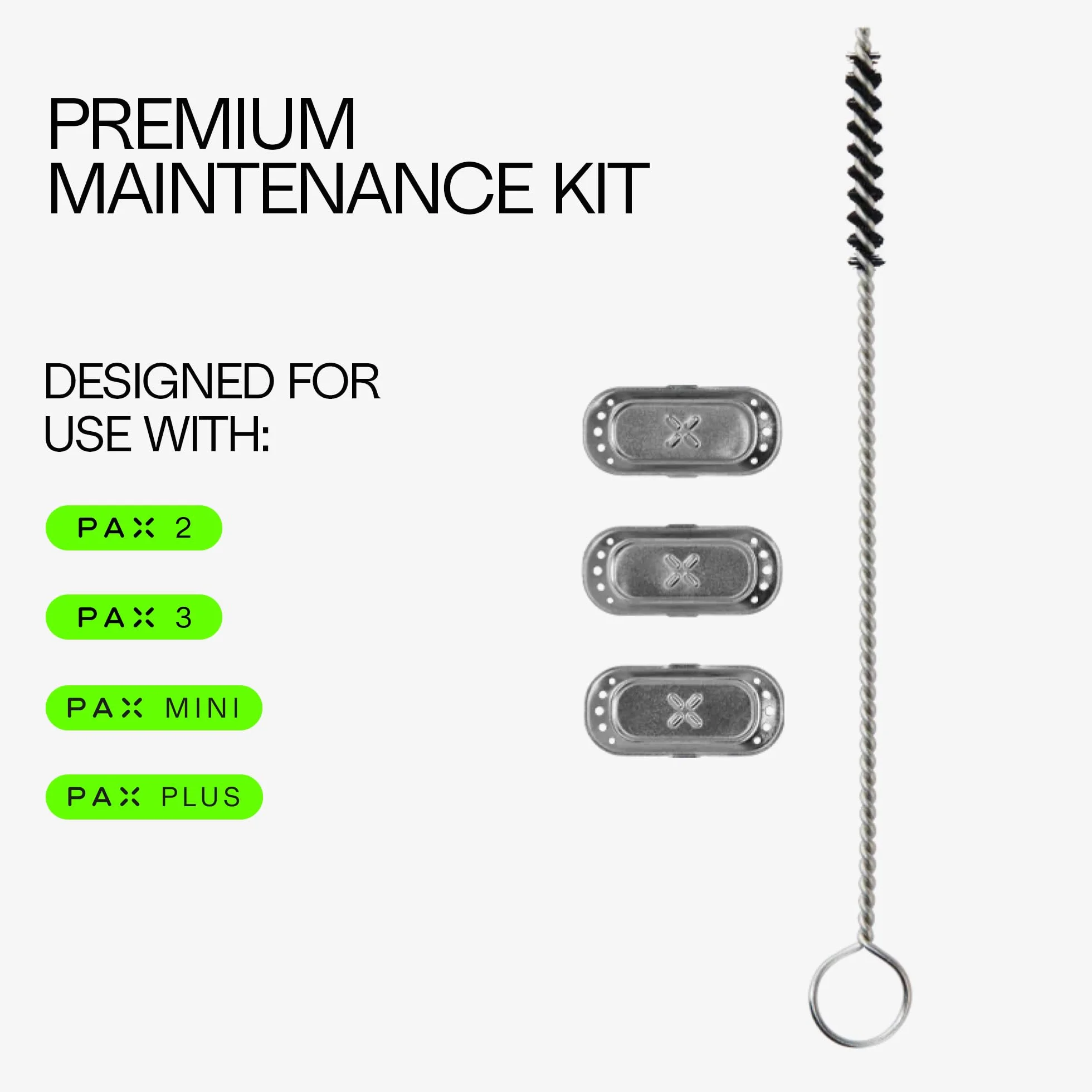 PAX | Kit de mantenimiento para vaporizador PAX 2, PAX 3, PAX Mini y Plus - Incluye : 3x pantallas 3D Oven y 1x cepillo para la limpieza el vaporizador