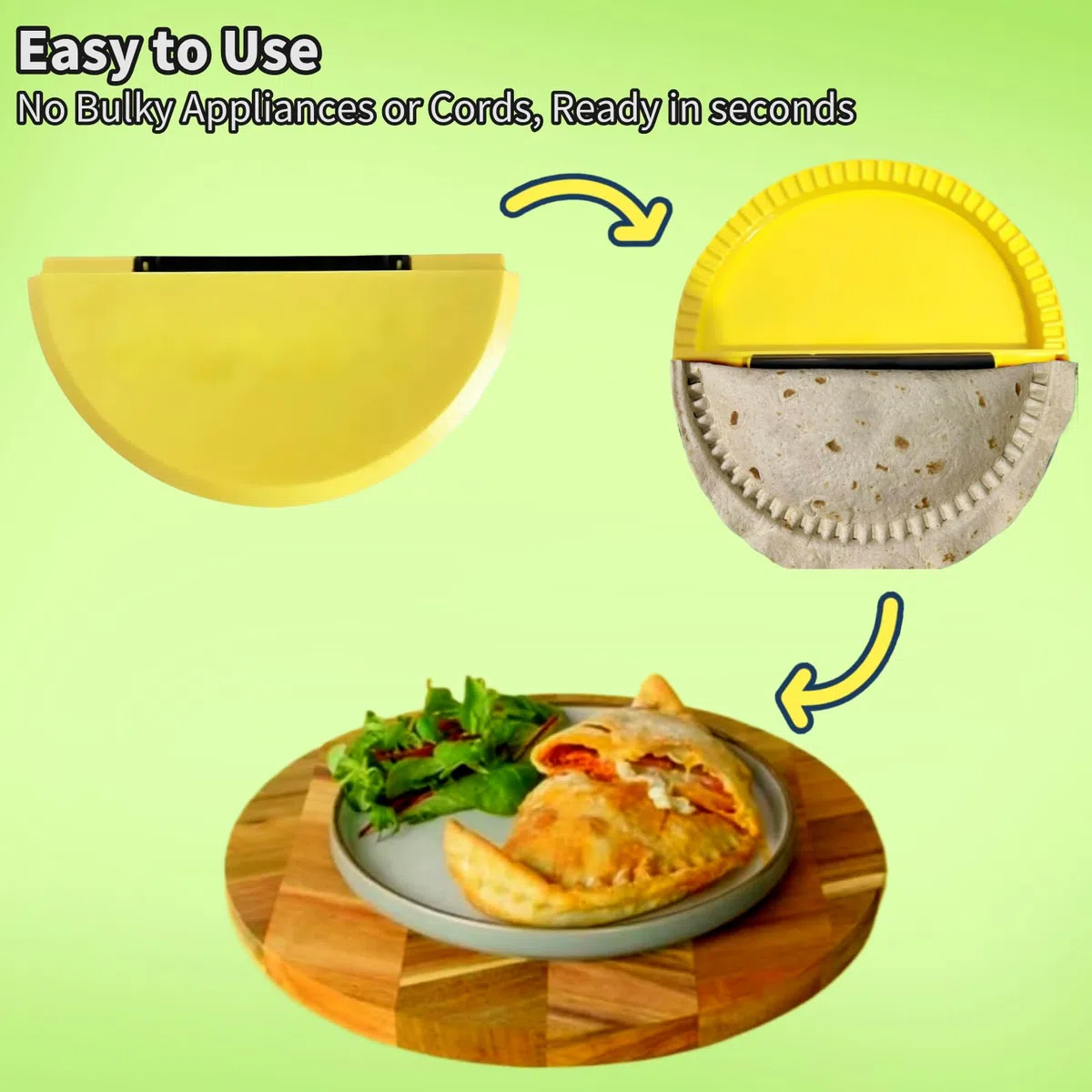 Kit de crimpadora de tortilla y quesadilla, prensa para hacer quesadilla de 2 tamaños, molde cuadrado y redondo para empanada, sellador de bolsillo para sándwich para freidora de aire, horno