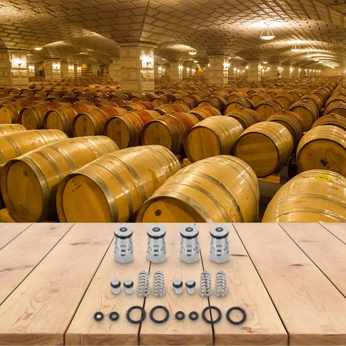 Para postes de barril de cerveza casera, acopladores de bloqueo de bola de acero inoxidable, 2 postes de gas y 2 postes de licor con accesorios adicionales