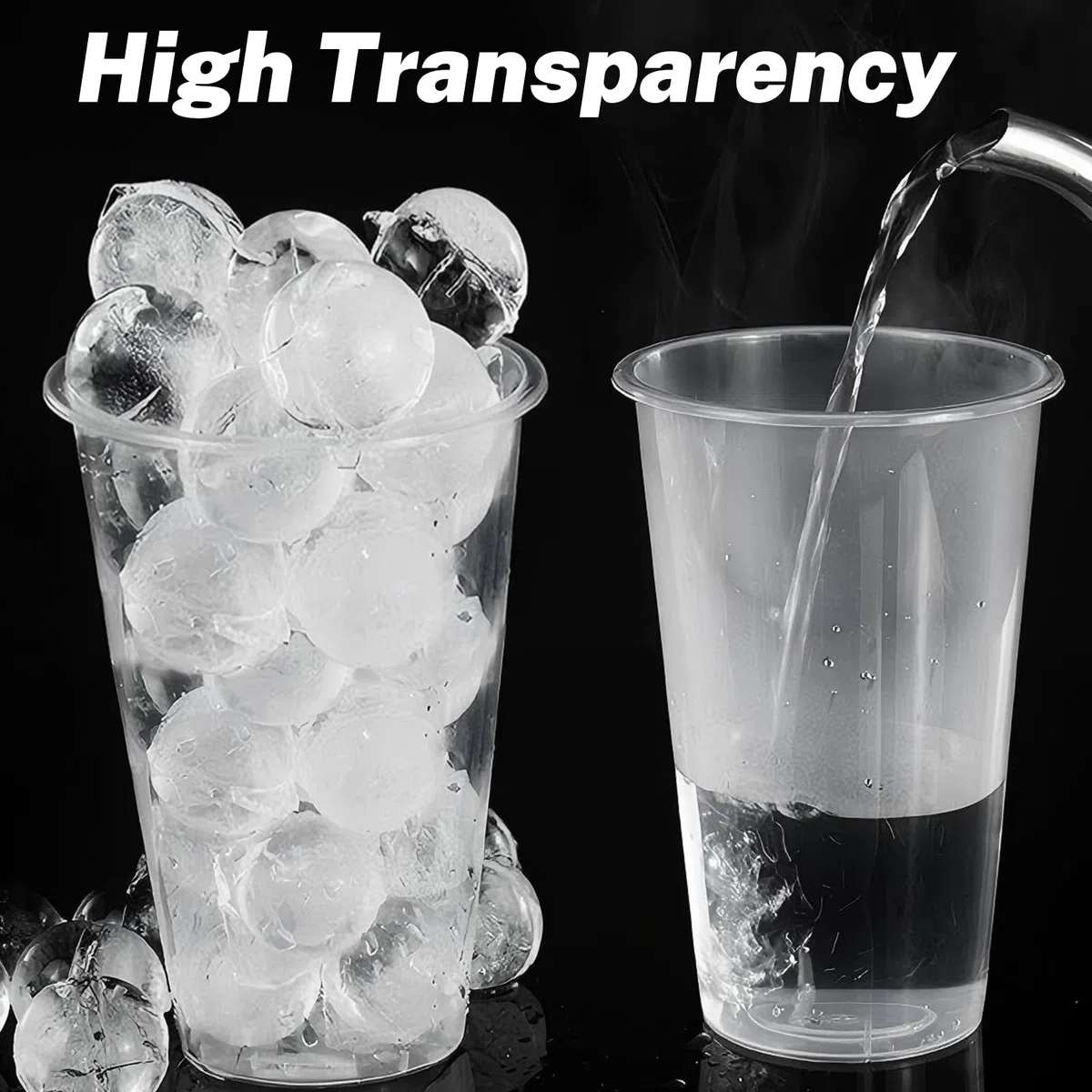 50 vasos de plástico, vasos de plástico duro de 500 ml, vasos de plástico duro de 0,5 l, reutilizables, vasos de cóctel, vasos de fiesta, para fiestas de bebidas