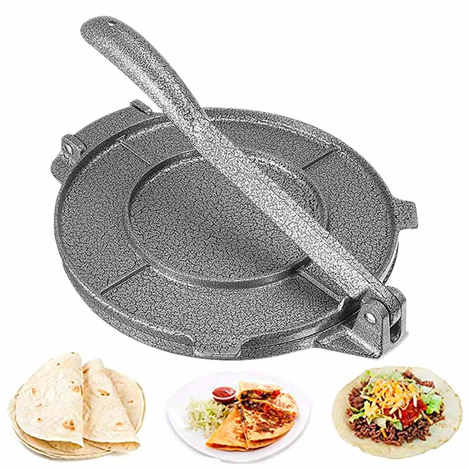 Prensa de Tortilla de maíz, máquina de Tortilla de Hierro Fundido fácil de Limpiar, Multifuncional de Servicio Pesado para Restaurante en casa