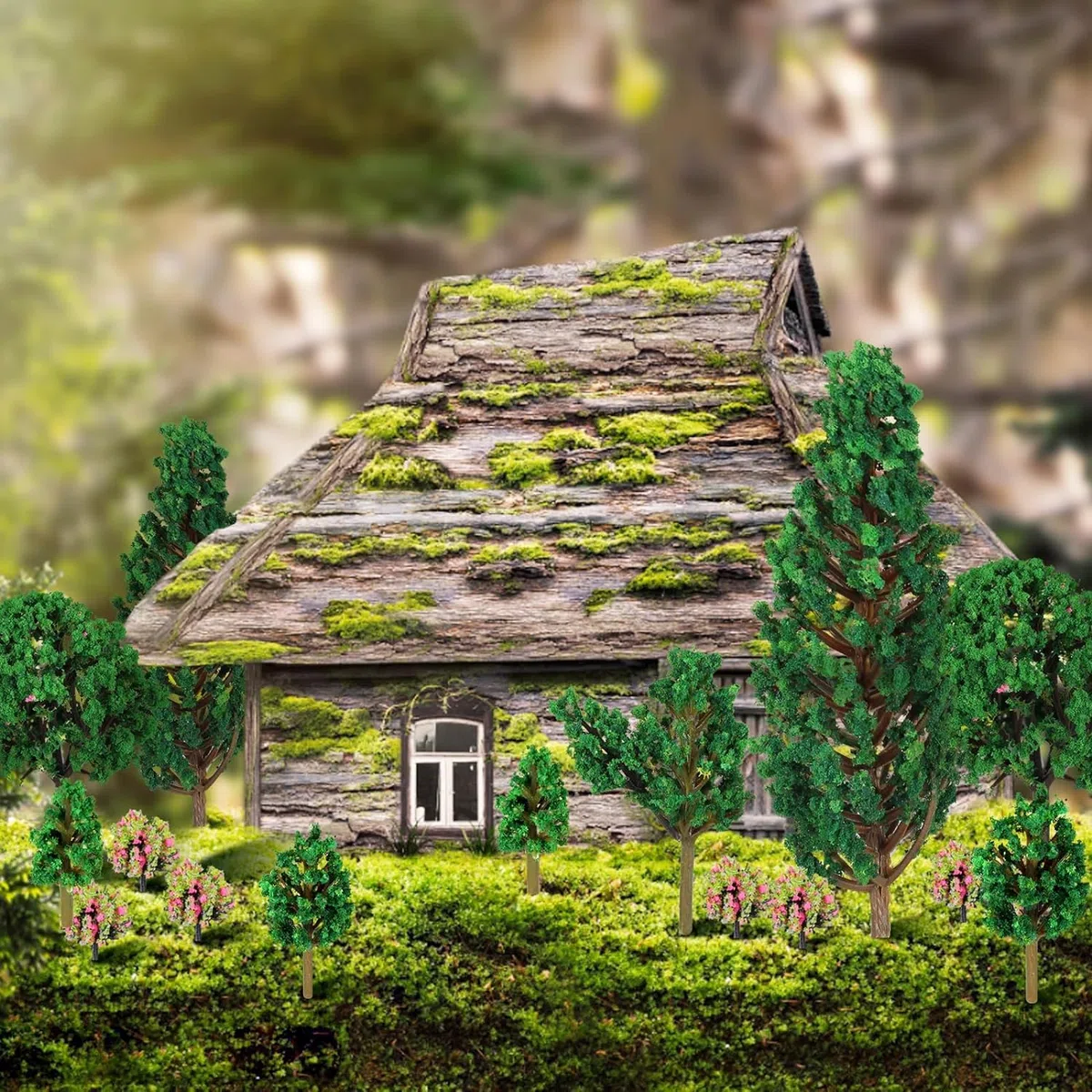 50 Piezas Modelo Árboles en Miniatura, 4-8 cm, Árboles en Miniatura, Modelo Árbol Diorama, Arboles de Arquitectura Paisaje, para MicroPaisaje Decoración (3 Tamaños)
