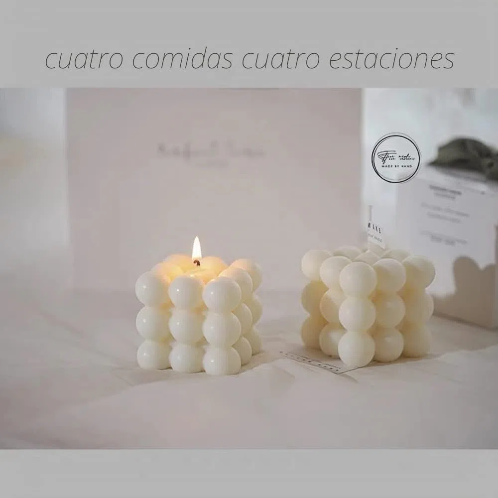2Pcs velas de cera de abeja de soja, natural y aromática Bubble Candle, hechas a mano