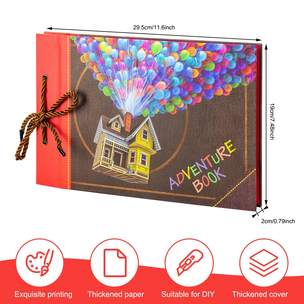 AIOR Adventure Book Scrapbook, Album de Fotos para Pegar y Escribir DIY Album Fotografico 80 Páginas, Libro de Invitados Boda Aniversario Regalos Originales para Mujer Hombre (C)