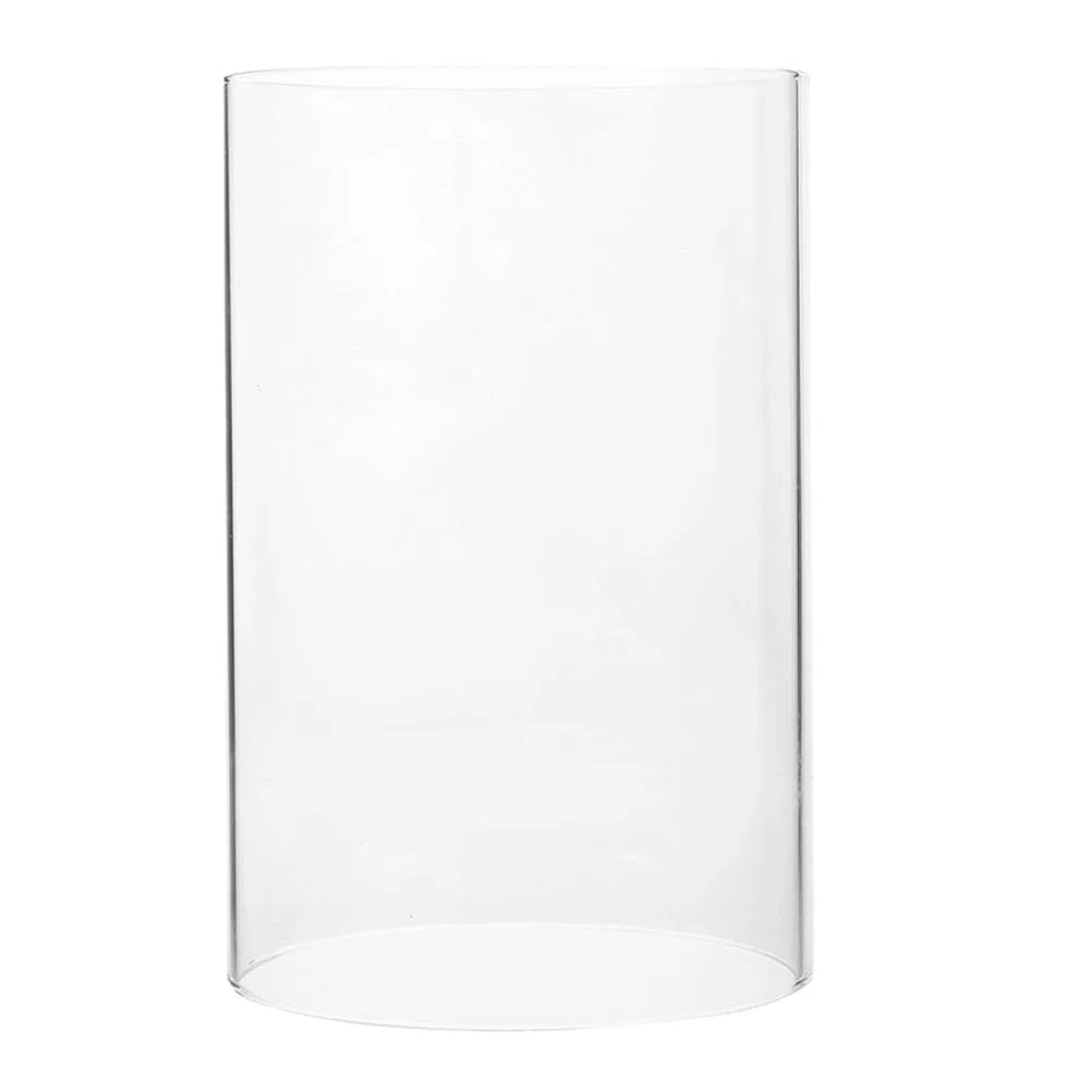 SHINEOFI Pantalla de Vidrio Cilíndrica para Velas 15X10 CM Diseño Protector contra Viento para Fiestas y Uso Doméstico