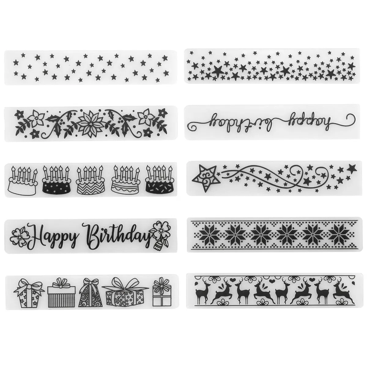 10 Piezas Carpeta de Embossing, Carpetas de Plástico para Estampar en Relieve para la Fabricación de Tarjetas, 15 x 3 cm