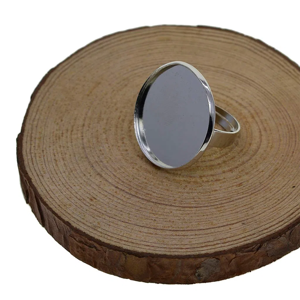 Fornituras en Ajustable 10x para Cabujón de 25 Mm, Blanco dorado, tal como se describe