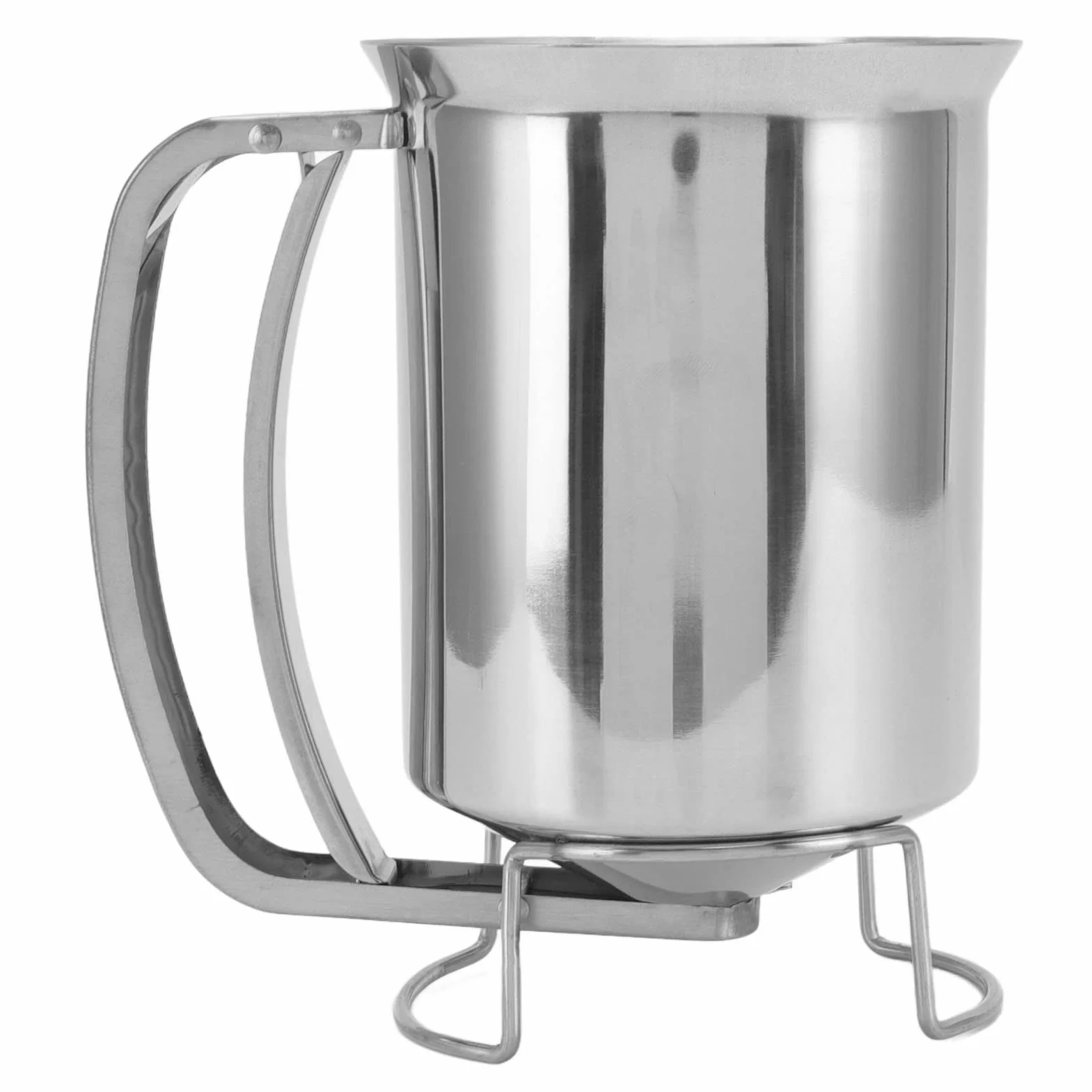 Tissting Dispensador 850ml para Panqueques,3.5 Tazas Dispensador de Masa de Acero Inoxidable con Mango para Apretar para Gofres，Pastel,Galletas, Taza para Crema Speratator para Hornear