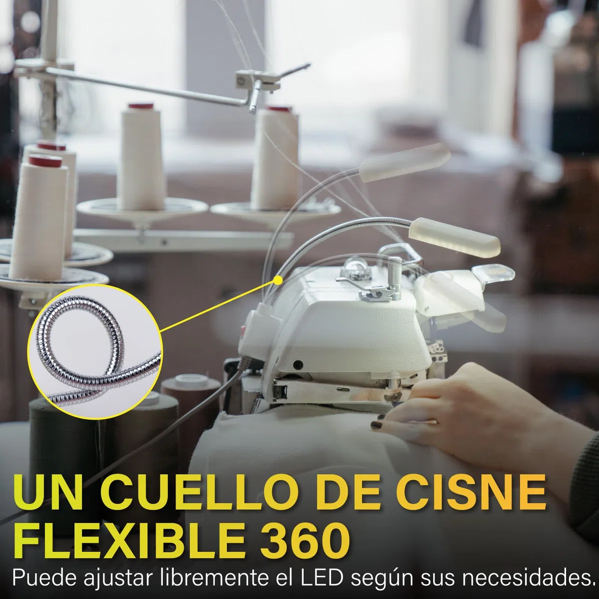Bonlux 2-Unidades 30 LEDs 2W 180LM Lámpara Luz Fría para Máquina de Coser, con Cuello de Cisne Flexible, Base Magnética de Montaje, Luz para Trabajo Taller, Trabajos Artesanales o Manuales
