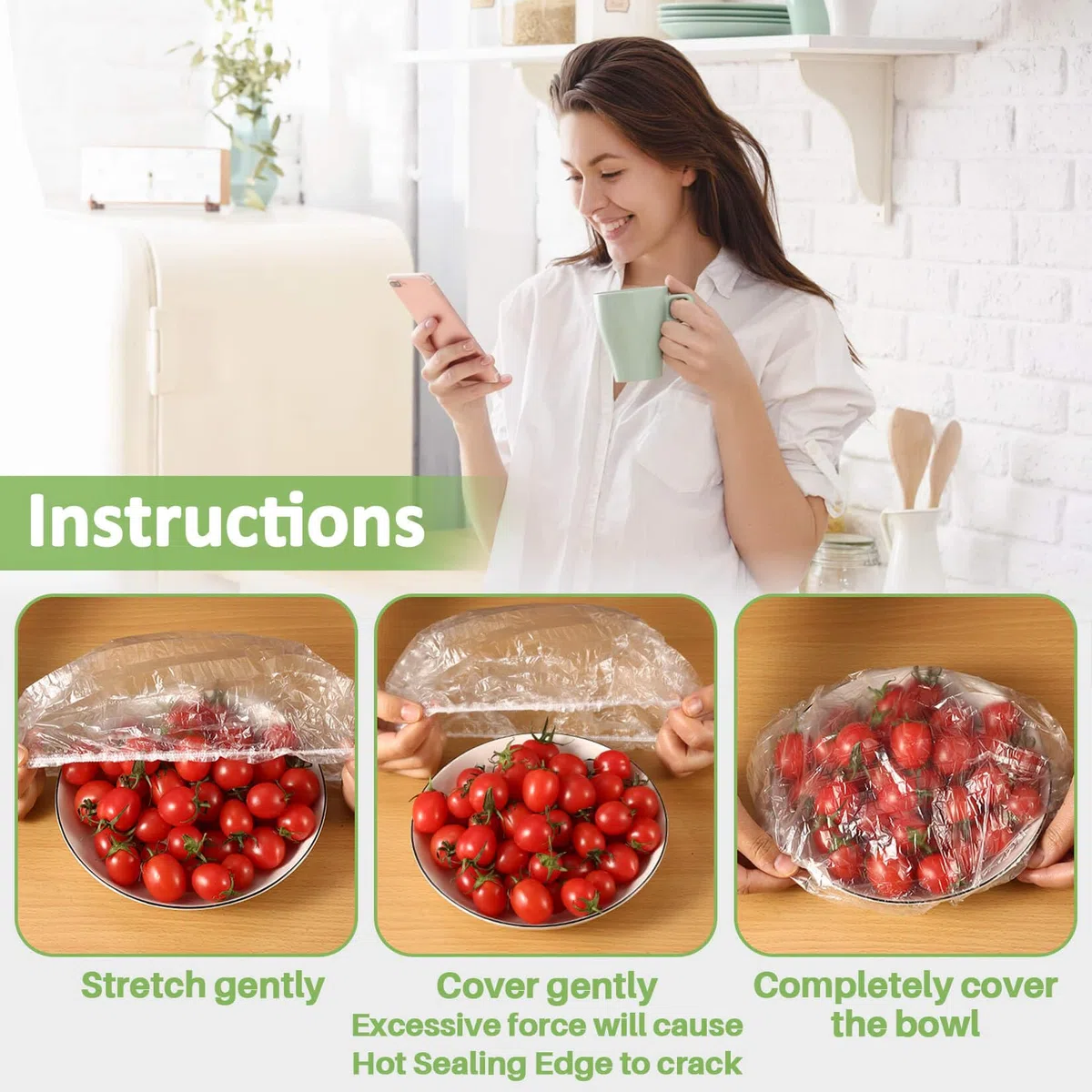 MAQIHAN 100 fundas reutilizables para cuencos, tamaño grande, 52 cm de longitud