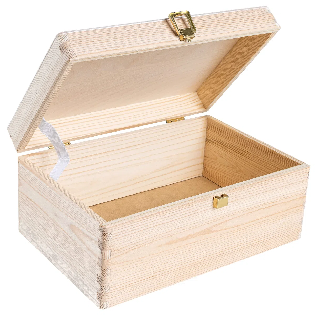 Creative DECO Grande Caja Madera Decorativa Almacenaje con Tapa y Cierre | 30 x 20 x 14 cm (+/-1cm) | Cofre Decoración Decoupage Pascua | Objetos de Valor, Juguetes, Documentos | EN BRUTO SIN LIJAR