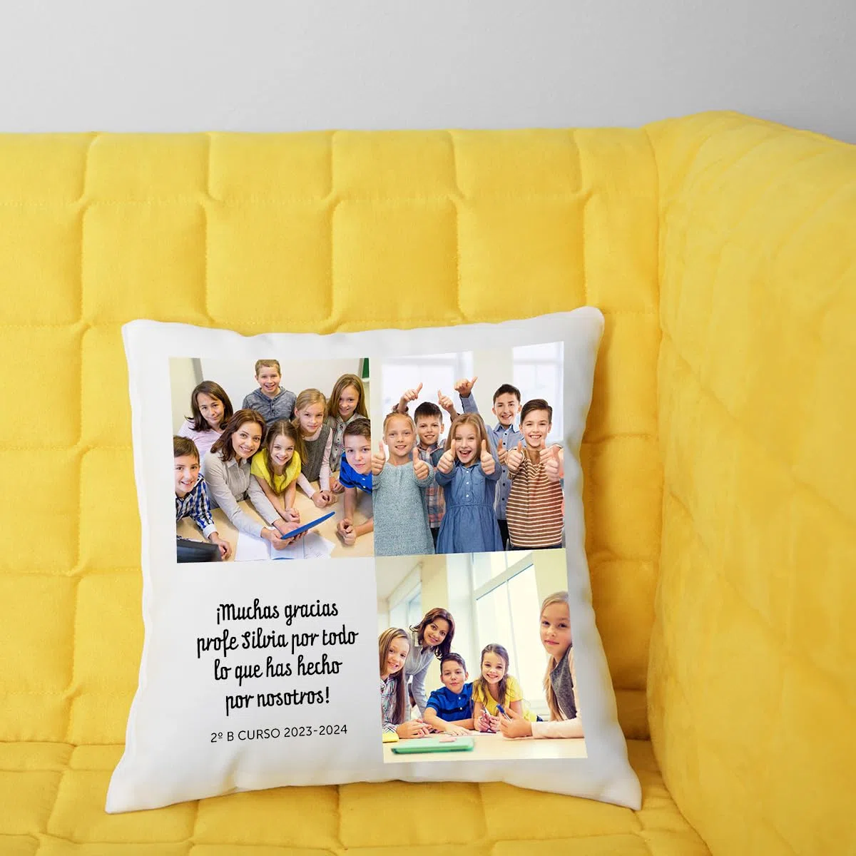 CALLE DEL REGALO Cojín Personalizado con Foto | Incluye Relleno | 40 * 40 cm (con Fotos y Texto)