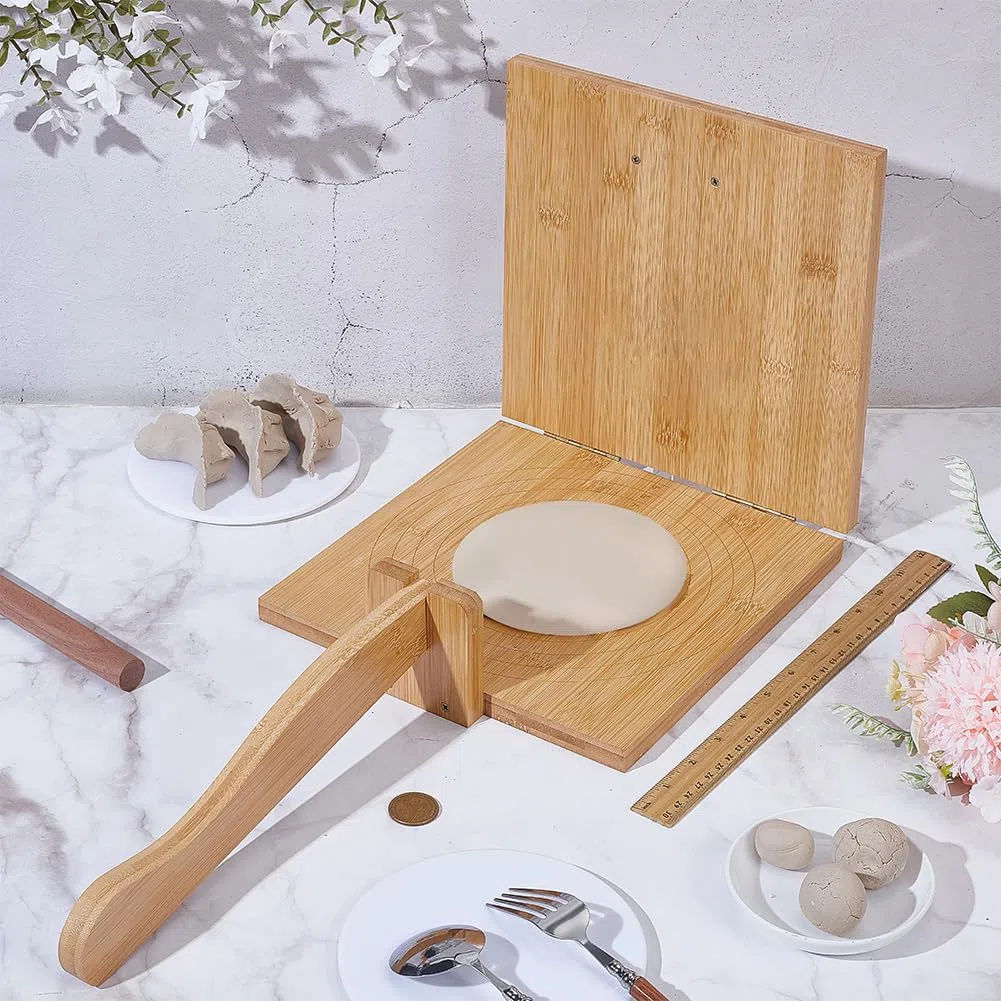 FINGERINSPIRE Prensa de tortillas de bambú 25 cm prensa mexicana de madera natural ideal para tortillas y tacos mexicanos caseros fácil de limpiar