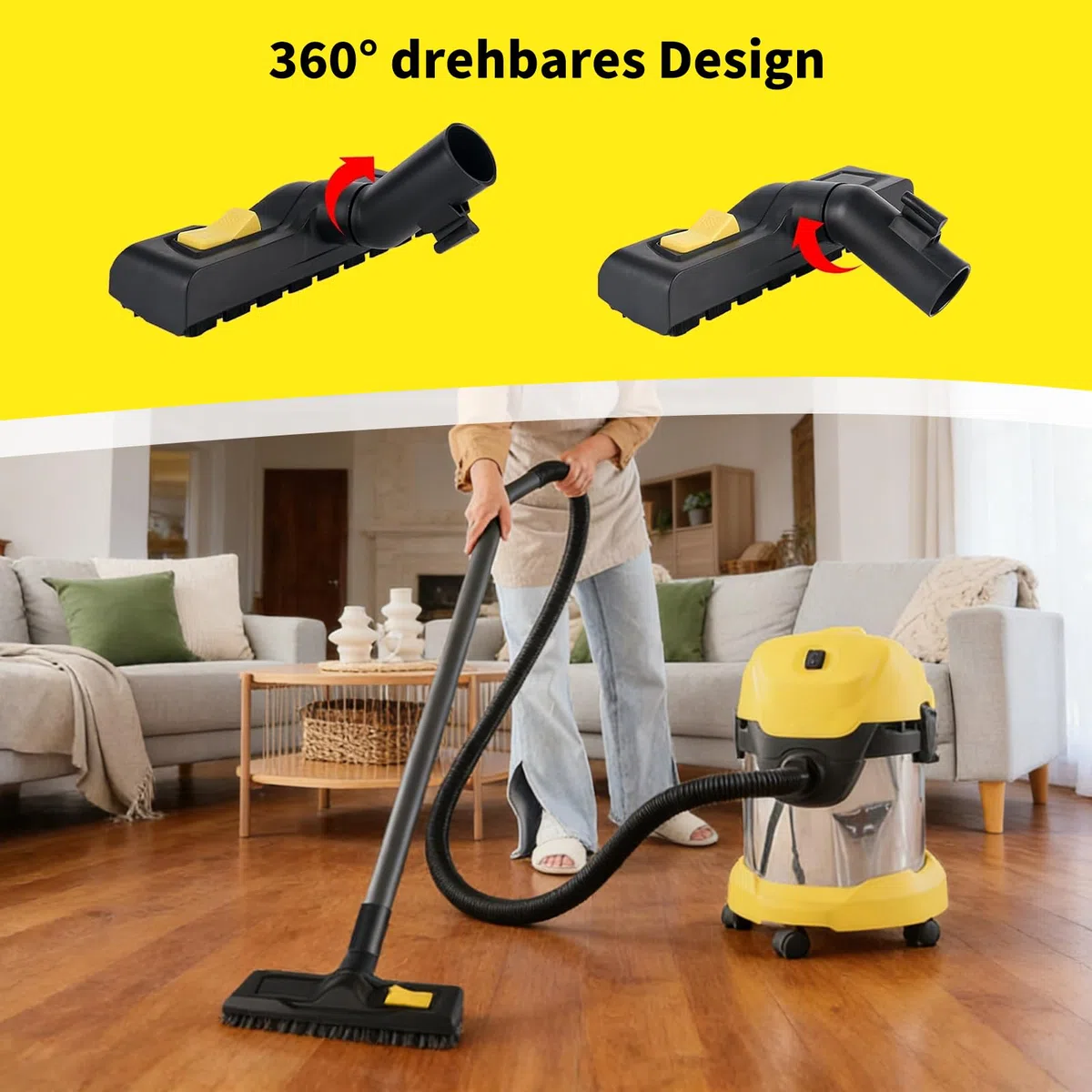 Boquilla de suelo para Kärcher WD3, WD4, WD5, WD6, 35 mm, boquilla de aspiración en seco, repuesto para Karcher, piezas de repuesto para aspiradora, accesorios de aspiradora, accesorios para limpiador