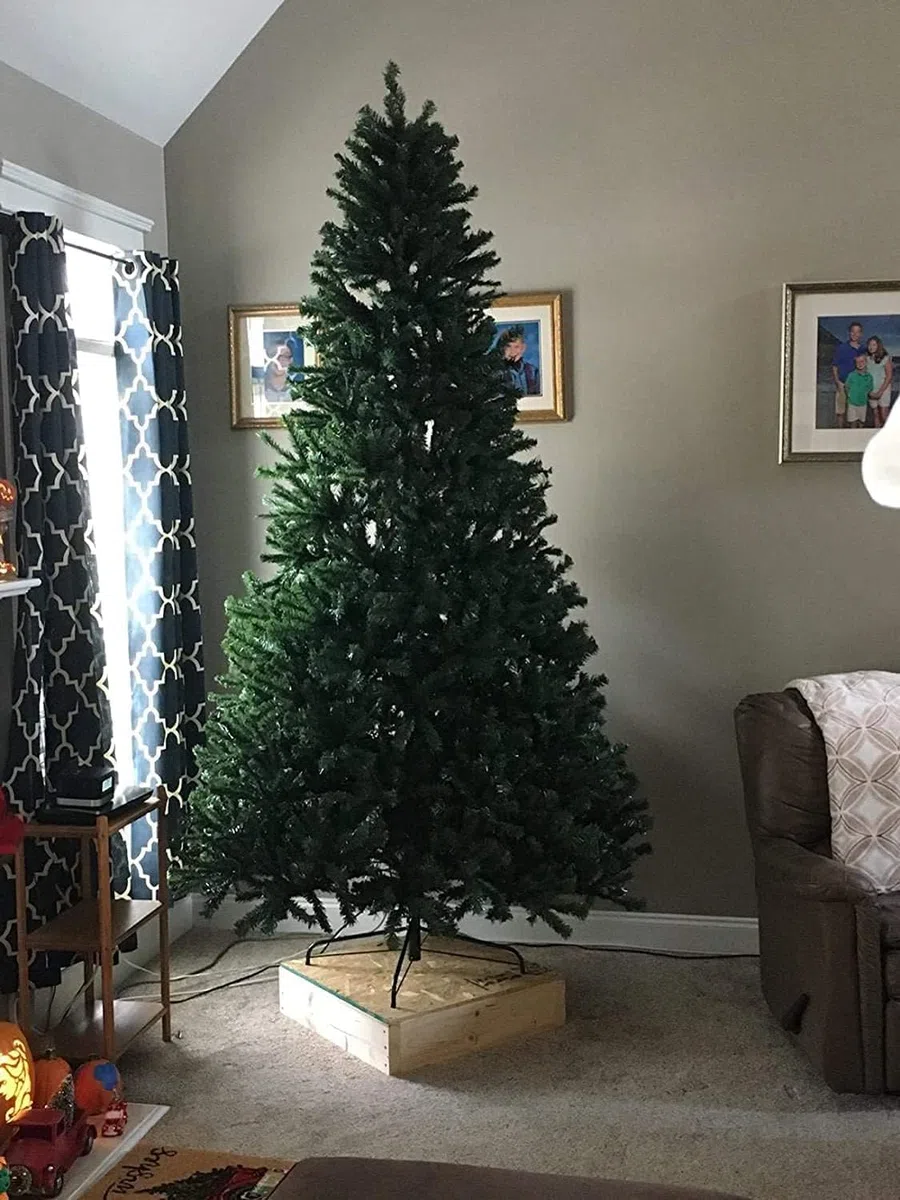 Soporte para árbol de Navidad, soporte plegable para árbol de Navidad (largo 43 cm, Ø 2.2 cm) de metal con base de goma antideslizante, soporte para árbol de Navidad para árboles de 0.9 m - 1.8 m