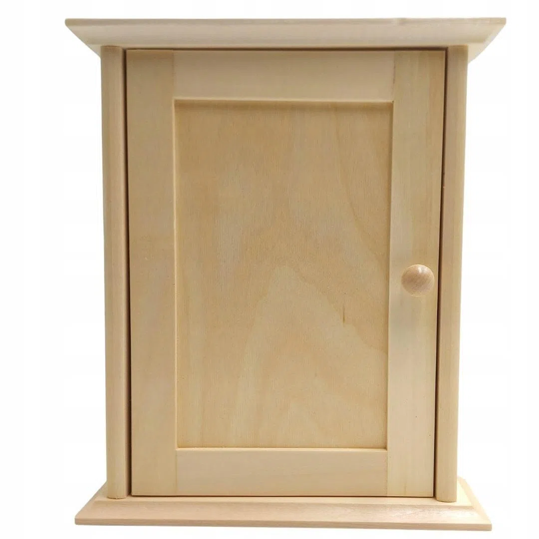 Wooden World - Armario para Llaves de Madera con Puerta y 6 Ganchos