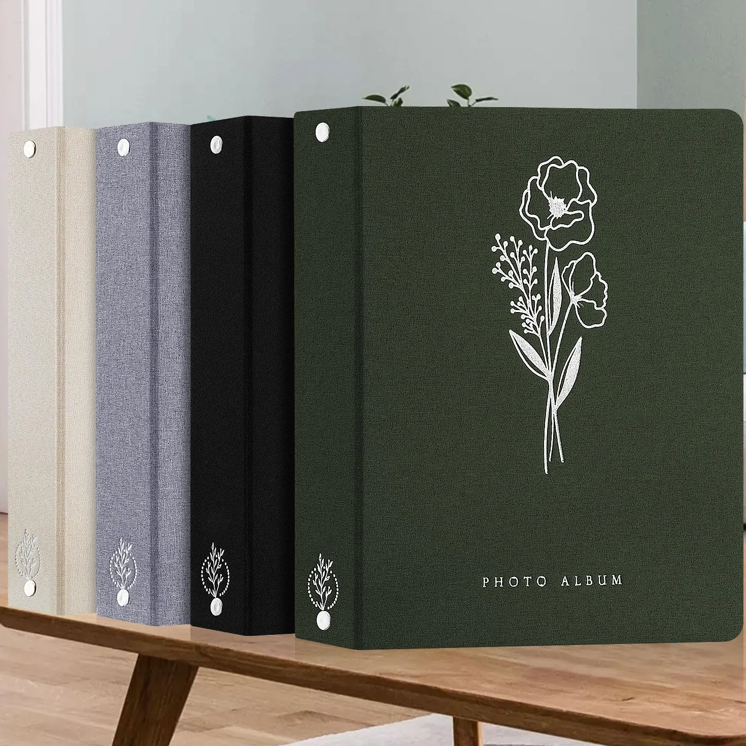 Lanpn Álbum de fotos de 11x15 11,5x15 cm 400, exquisito juego de libros de fotos de lino, cada álbum tiene capacidad para 400 imágenes horizontales y verticales solo para niños y niñas (beige)