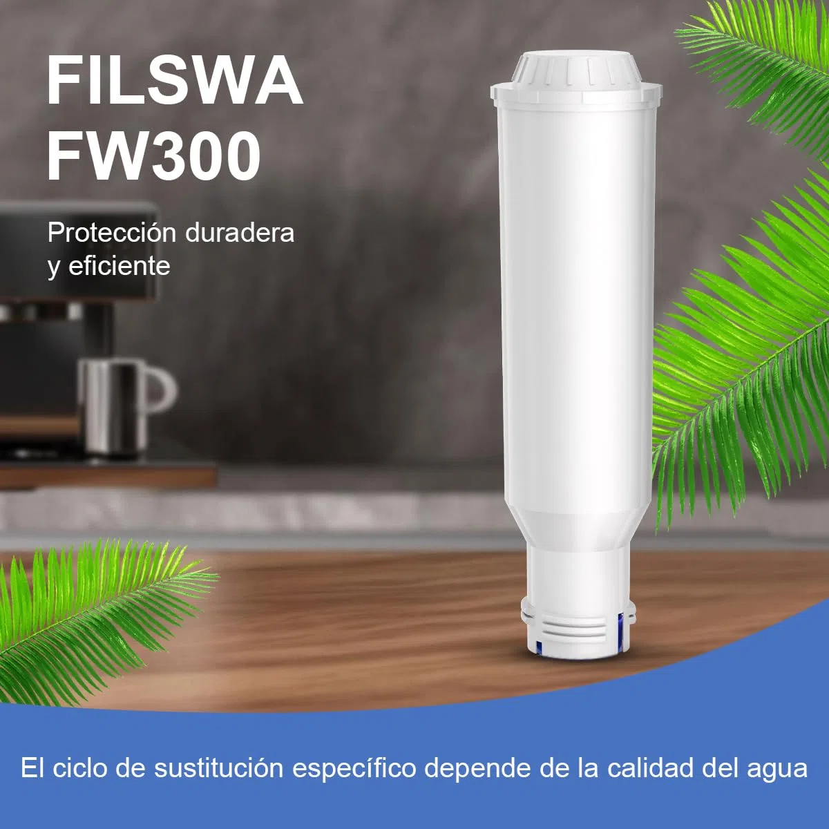 Filswa Filtro de agua para cafetera, repuesto compatible con Krups F088, Nivona cartucho de filtro de agua, Jura, Bosch, Gaggenau, Melitta Barista TS y más cartuchos de filtro de café, (6)