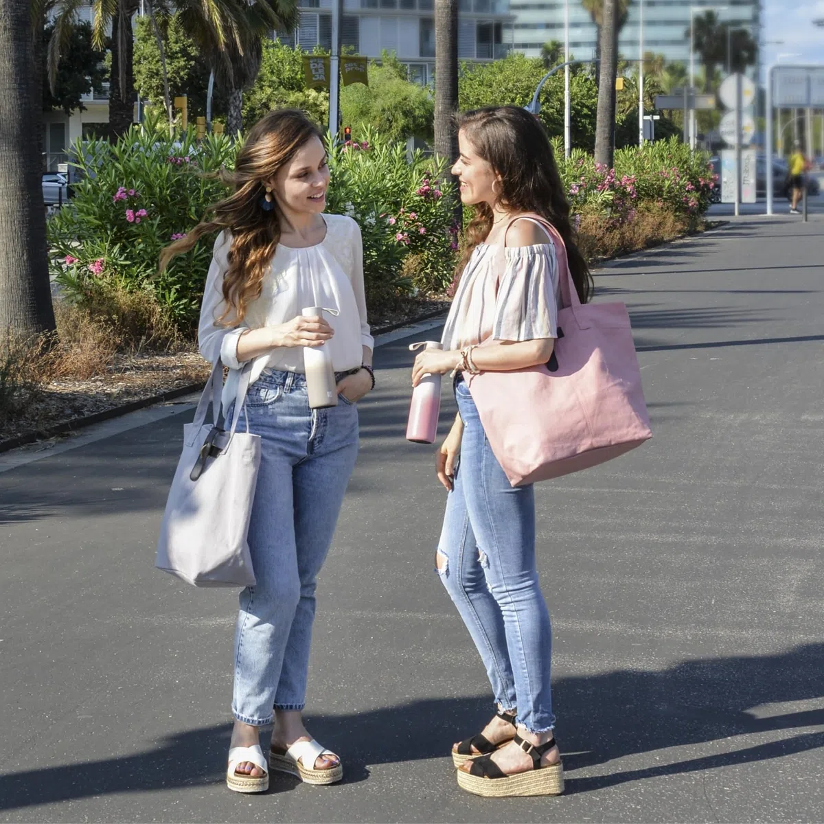 IRIS BARCELONA - Natural Tote Bag, Bolsa Tote Estilo Lunch Bag y Bolso de Hombro 45,5 x 15,5 x 37 cm 15 l Rosa