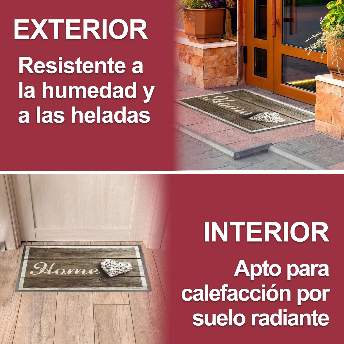 Fußmatte - Muchos diseños - Alfombra atrapamugre para Interior y Exterior - Alfombra Antideslizante - Felpudo limpiapies - Diseño Home 40 x 60 cm