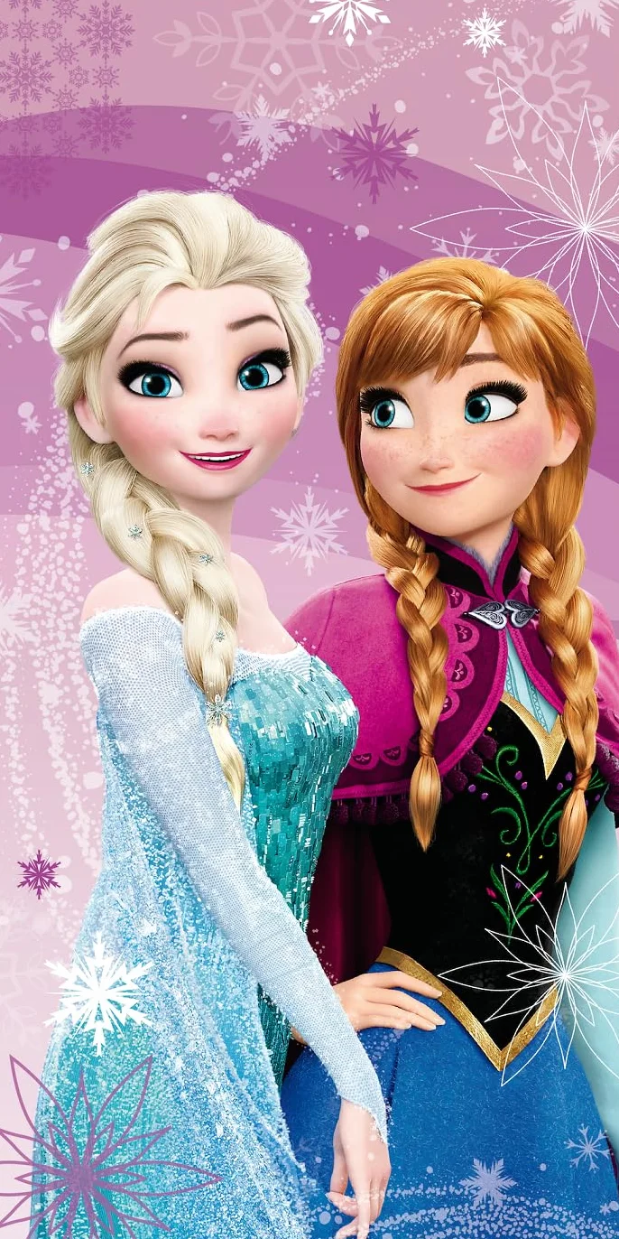 Disney Frozen Anna Elsa - Toalla de playa ultra suave 100% algodón, tamaño grande, 70 x 140 cm, para natación, ducha y piscina