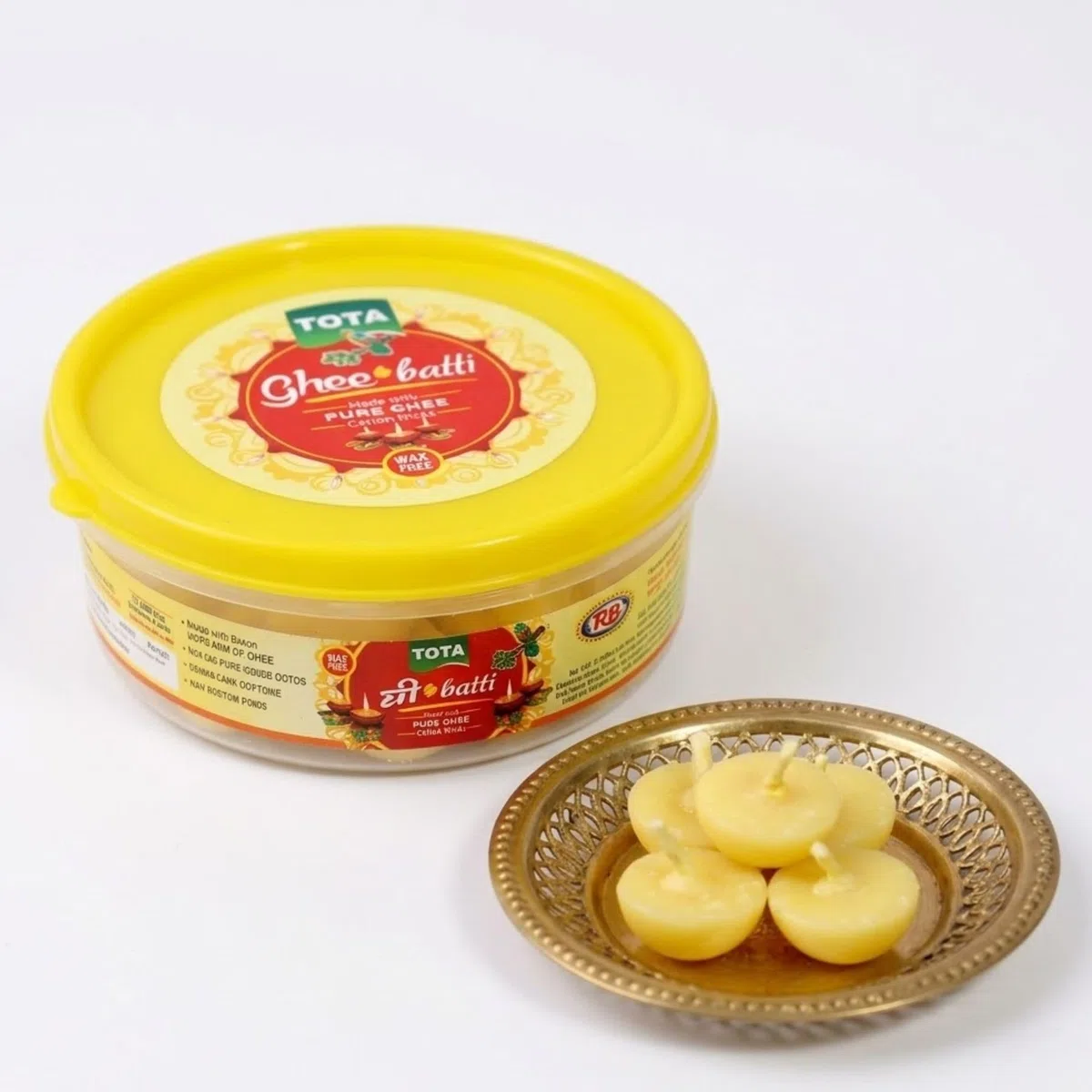 TOTA Juego de 50 mechas de algodón puro de vaca Ghee Diya para Puja Diya Batti para Pooja