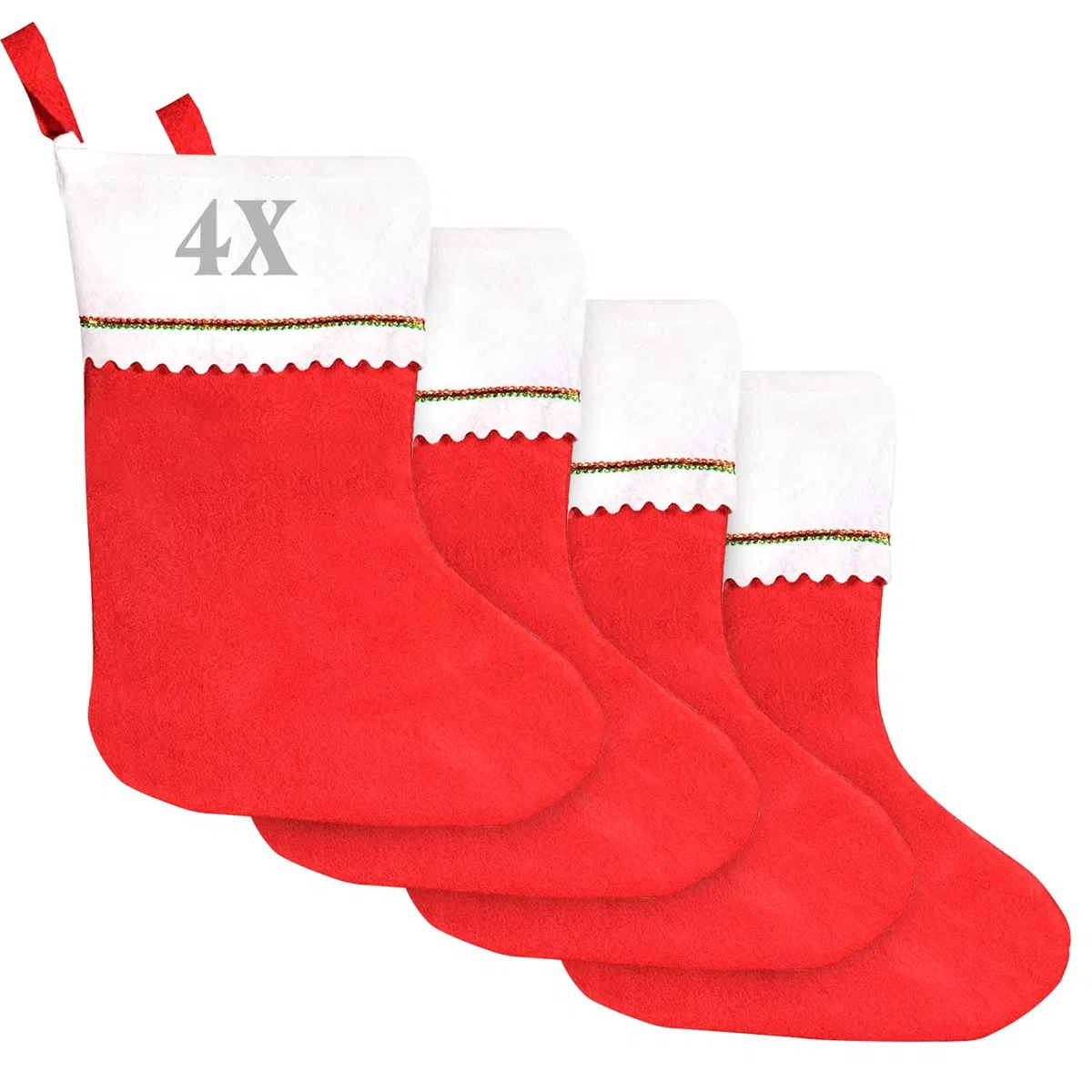 4 Piezas Medias de Navidad, para el árbol de Navidad Chimenea Decoración, Adorno de Navidad Bolsa de Dulces, Calcetín de Decoración Navideña para Llenar y Colgar