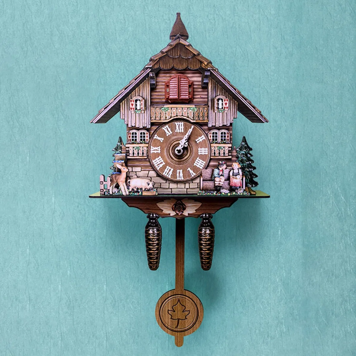 Reloj de cuco de madera con péndulo, decoración para el hogar, cafetería, restaurante, hotel