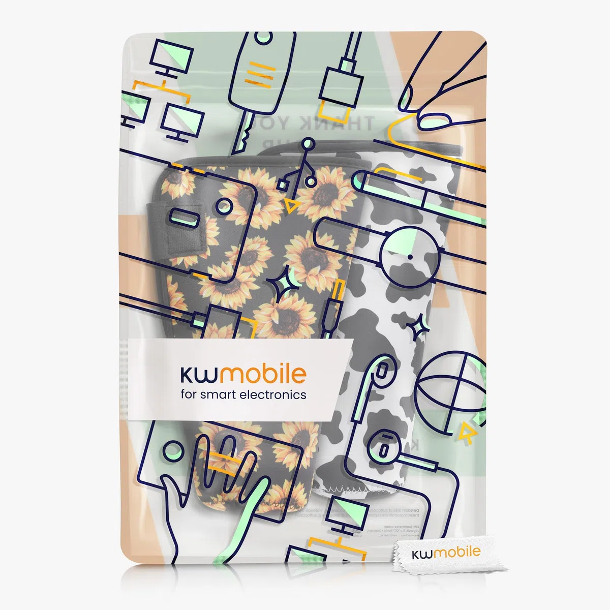kwmobile 2X Funda para Vaso Termico - para Termo o Vaso de Café de Térmico de 1,18 L / 40 oz - Cobertor de Neopreno -