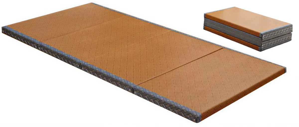 NEPHRA Tatami Plegable, Futón Japonés Antideslizante y Transpirable con Fibra Vegetal Natural, Grosor 3/5 cm para Yoga, Meditación y Zen(120 x 190 x 5 cm)