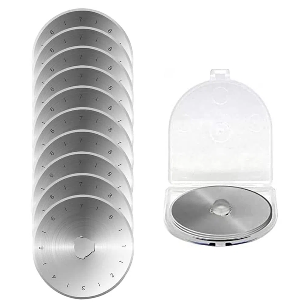 Treki 8 Piezas Circular Cuchillas de Corte Redondas Cuchillas Repuesto Circular Rotativa Cuchilla 60mm Recambio para Cuter para Fiskars, Olfa, Truecut & Martelli de Patchwork Tela Cuero Artesanía