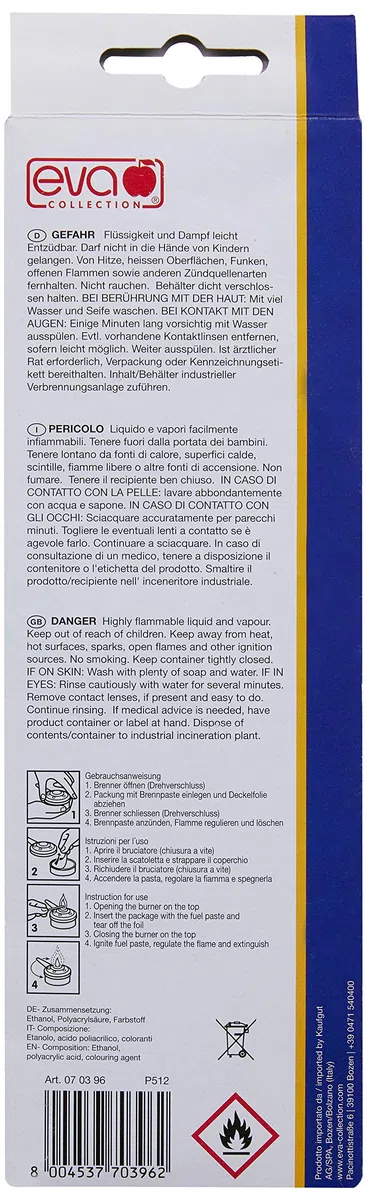Eva Fire-Blitz - Pasta Combustible Segura, 3 x 80 g