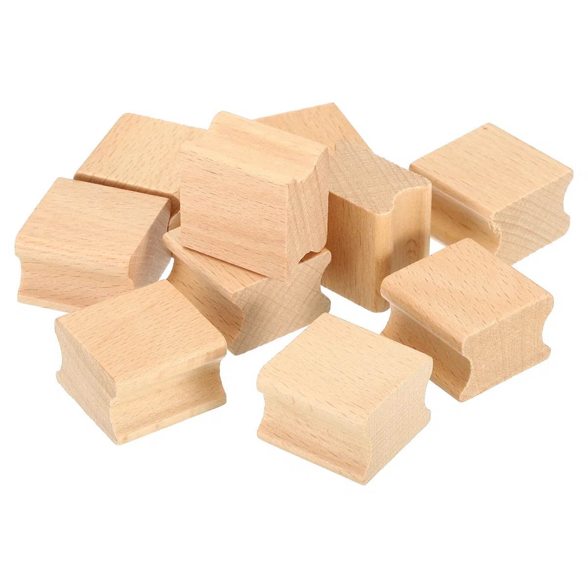 PATIKIL Soportes de Sello de Madera en Blanco de 30x30 mm, Paquete de 20 Bloques de Madera Dura para Hacer Sellos de Caucho de Estilo 2, Marrón
