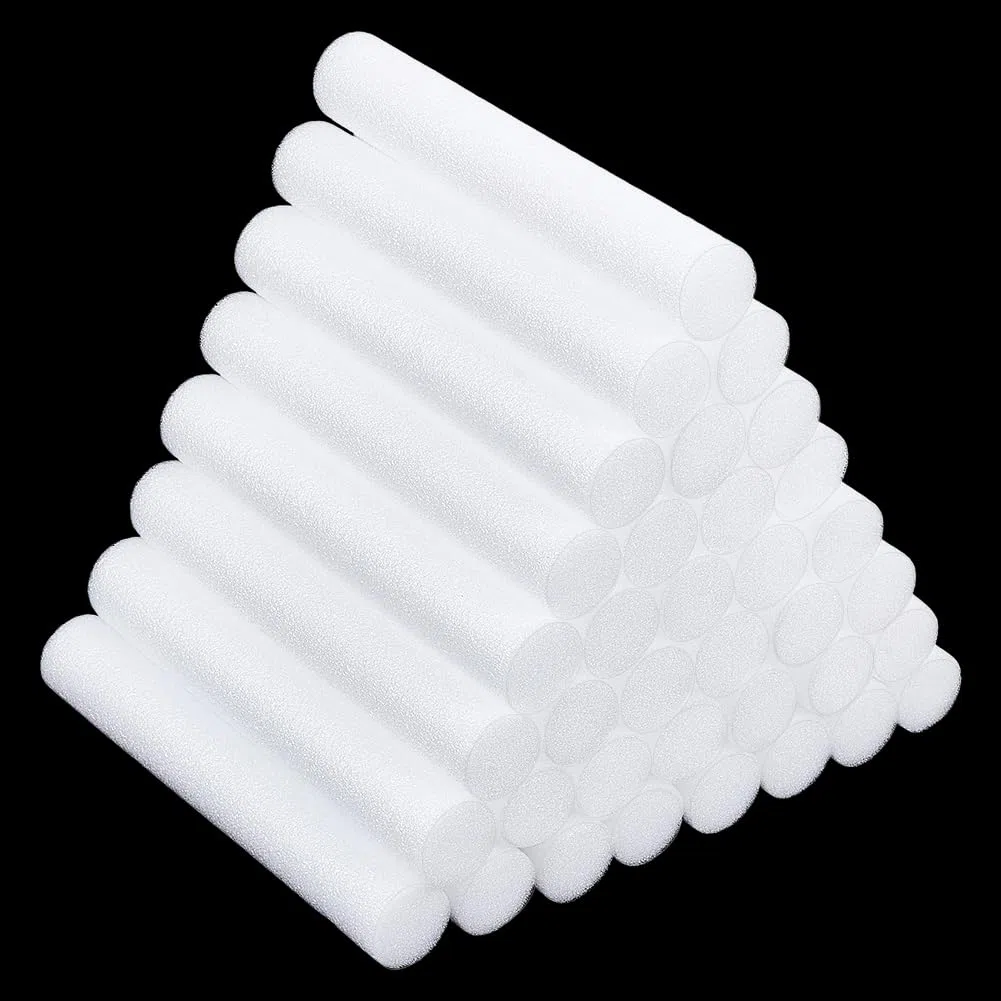 WADORN 40 piezas 6 pulgadas Cilindro de Espuma Blanca, Varillas de Espuma Cilindros de Poliestireno Tubos de Espuma de Modelado Blancos para Artesanía Composiciones Florales Proyectos Artísticos