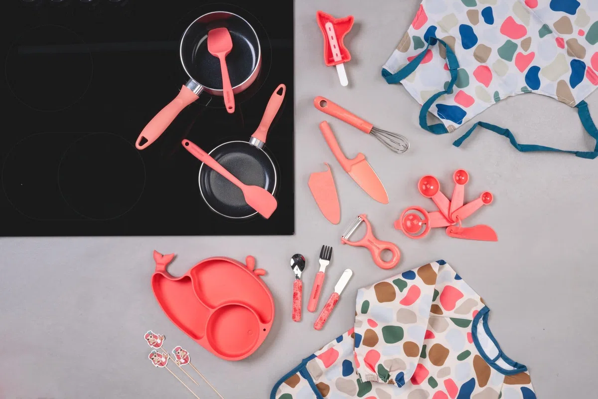 Fackelmann Mini cacerola de 14 cm de diámetro de aluminio prensado reciclado, revestimiento cerámico, rosa suave, apta para cocinas de gas, eléctricas y vitrocerámicas