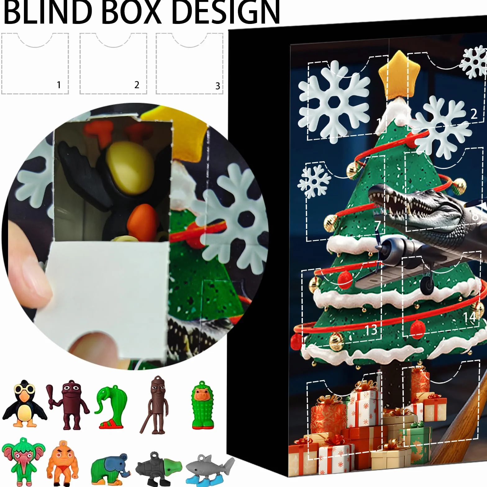 LUKIUP 2025 Italian Brainrot Pendant Advent Calendar Tung Tung Sahur Tralalero Tralala Figure Unique 24 Days of Surprises Gifts Box Italian Brainrot Figures Holiday Advent Calendar Oranaments Set