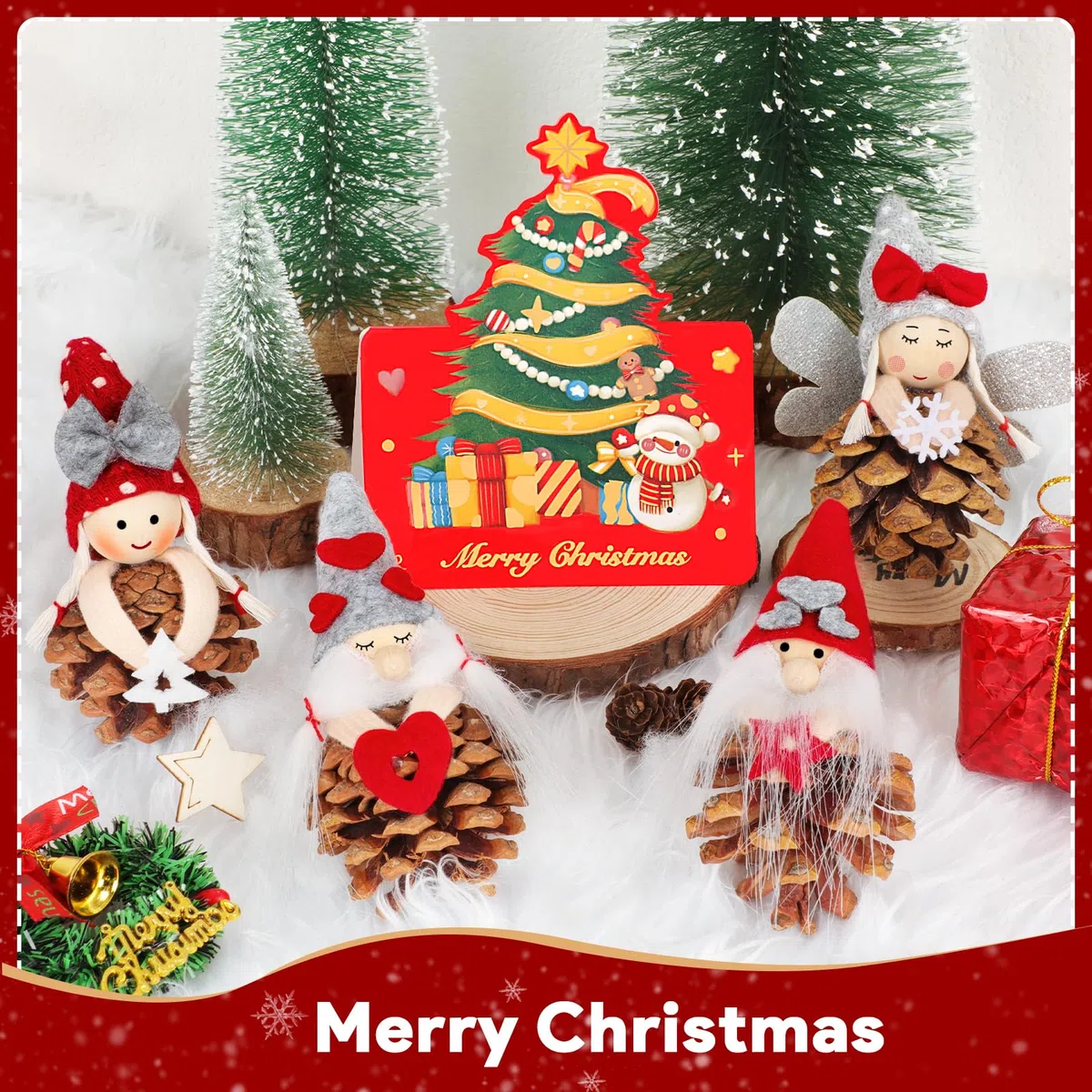 Wichtel - Adornos para árbol de Navidad, 8 unidades, diseño de duendes