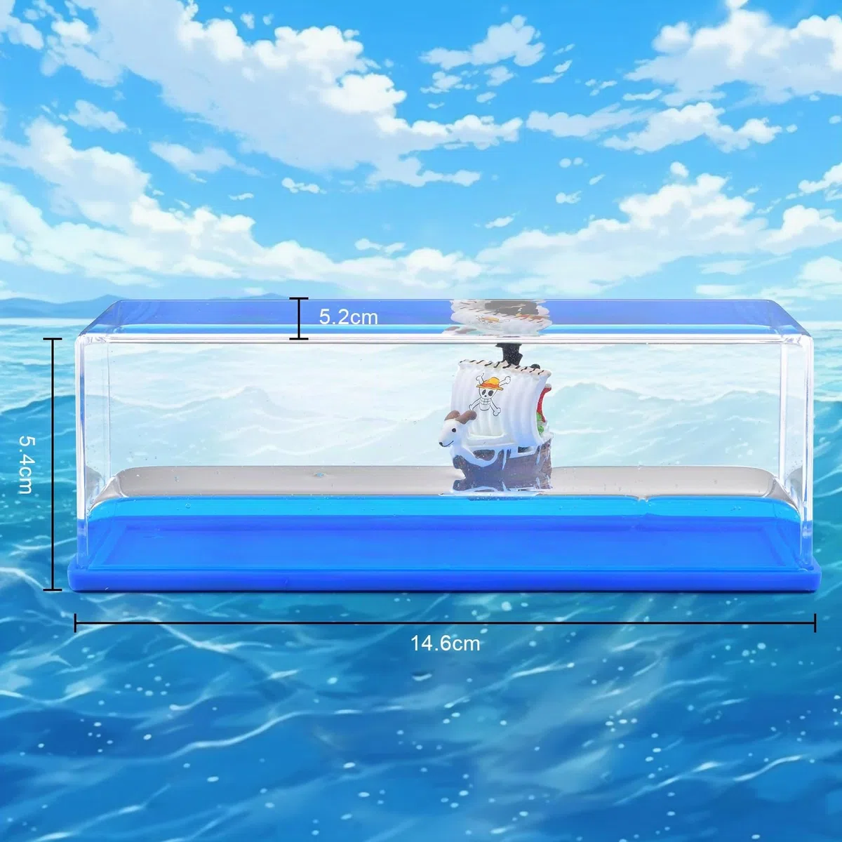 FGen Botella de Deriva de Fluidos de Crucero, Barco Insumergible en Una Caja de Acrílico, Modelo Decorativo para Oficina y Casa, Decoración Náutica