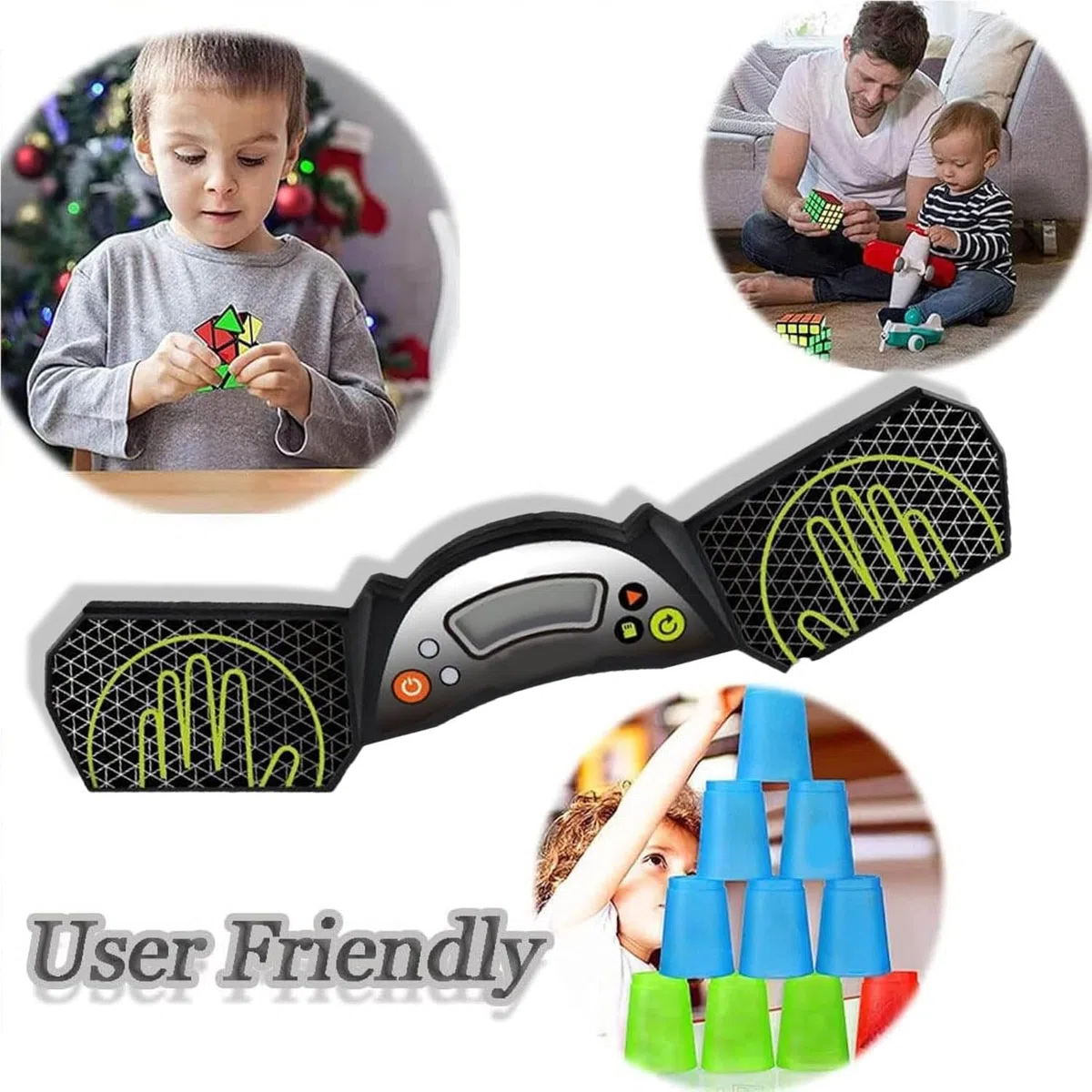 Temporizador de velocidad para cubo, control táctil profesional con pantalla, temporizador automático de cálculo para competición, cumpleaños, Navidad