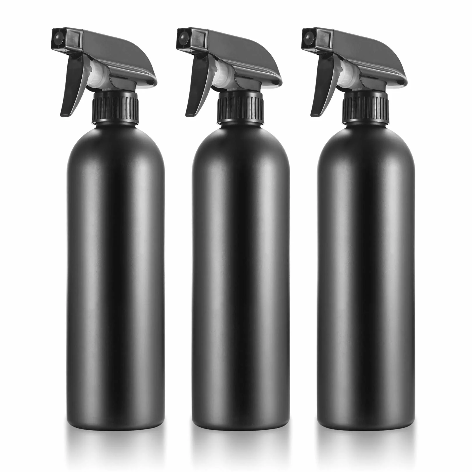 3PCS Botella de Spray Vacías de Plástico de 500 ml, Pulverizador Agua de limpieza, Bote Spray Pulverizador, Vaporizador de Agua para Plantas, Limpieza, Cocina - Negro