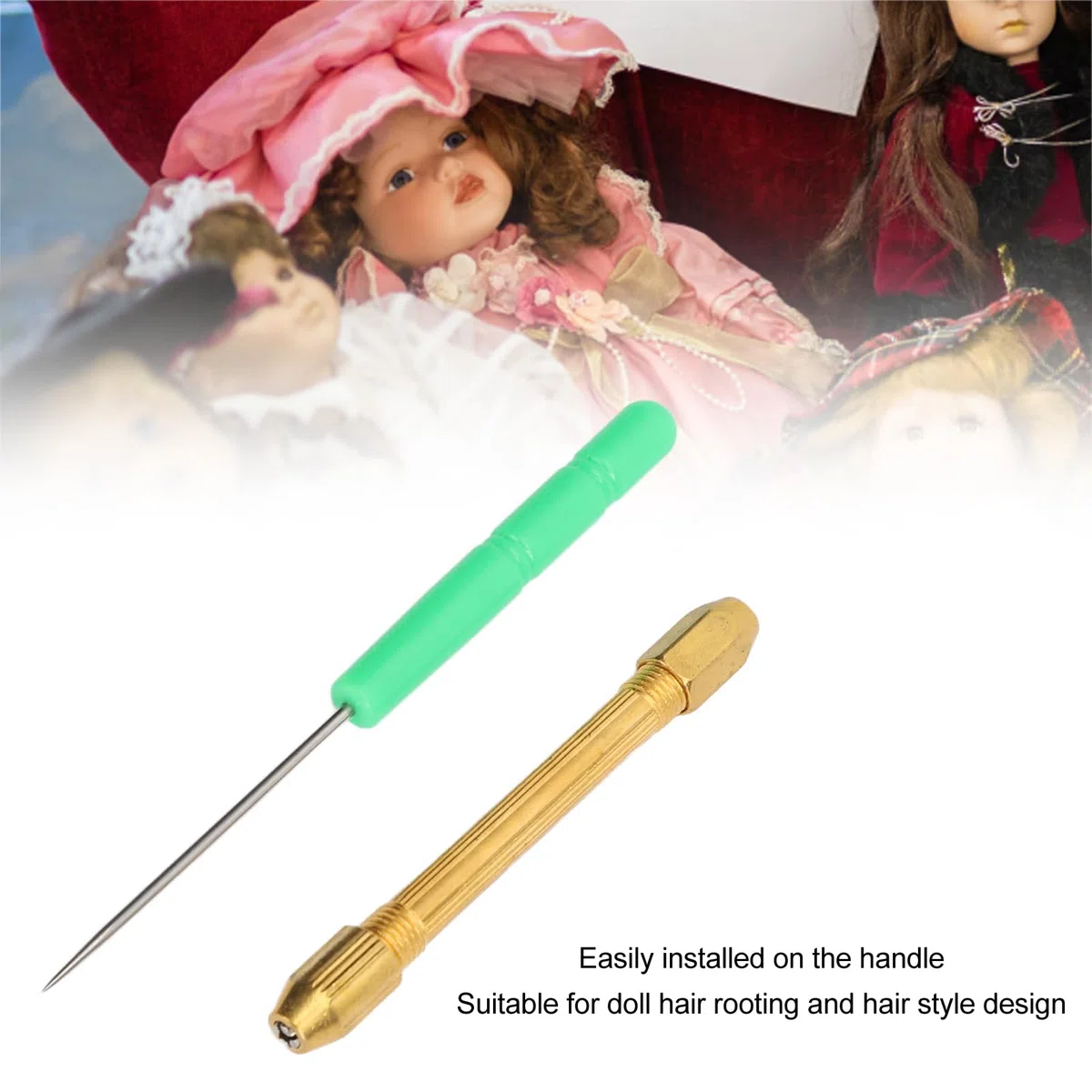 Soporte para Herramientas de Enraizamiento de Pelo de Muñeca con Agujas, Suministros de Bricolaje para Hacer Pelo de Muñeca, Herramientas para Hacer Pelo de Muñeca, Regalo para