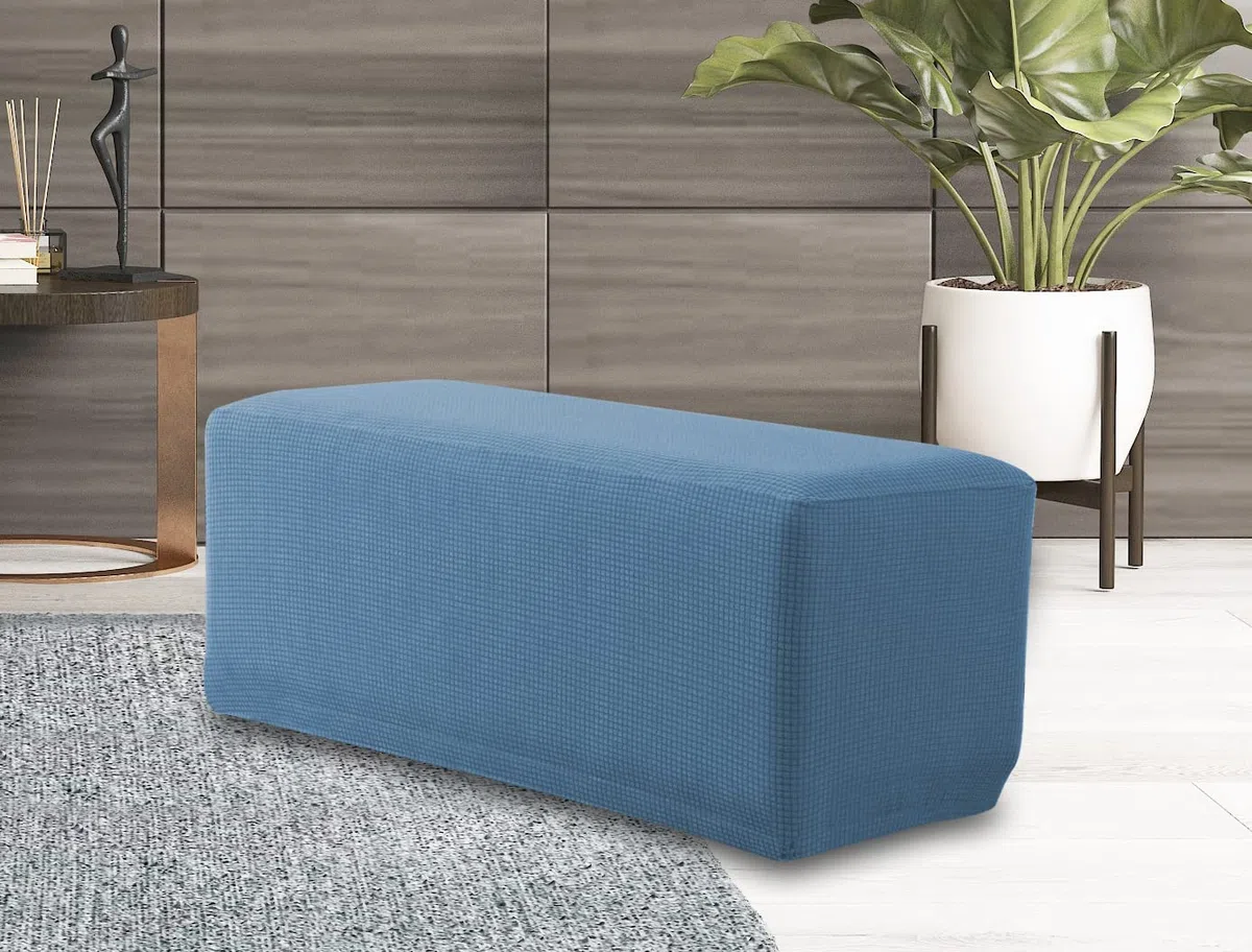 EBETA Elástico Funda para Taburete Cubierta de Taburete, Fundas de Taburete Jacquard, Funda Otomana Rectangular, Cubierta para otomana