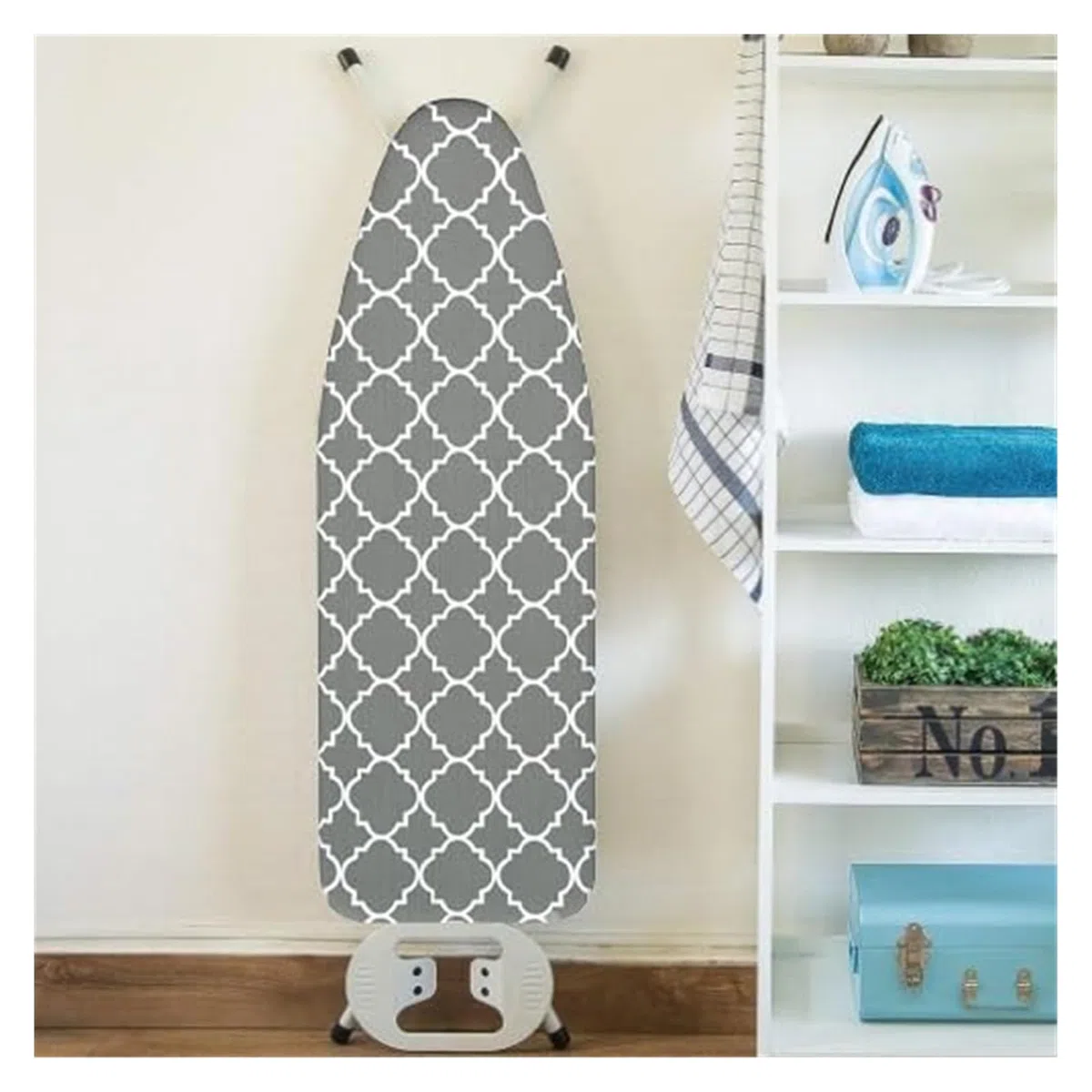 Funda para Tabla de Planchar de 91 x 30 cm, 99 x 33 cm, 109 x 33 cm y 122 x 38 cm. Resistente al Calor, Almohadilla Resistente (cuadrícula, 99 x 33 cm).