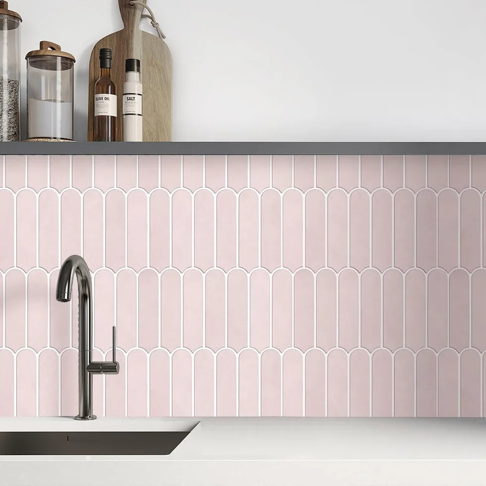 COMSTICKC Azulejos Adhesivos 3D para Pared | 10-Piezas PVC Paneles Decorativos Mate Rosa 30x30cm | Autoadhesivos para Salpicadero Cocina, Baño | Fácil Instalación y Retirada
