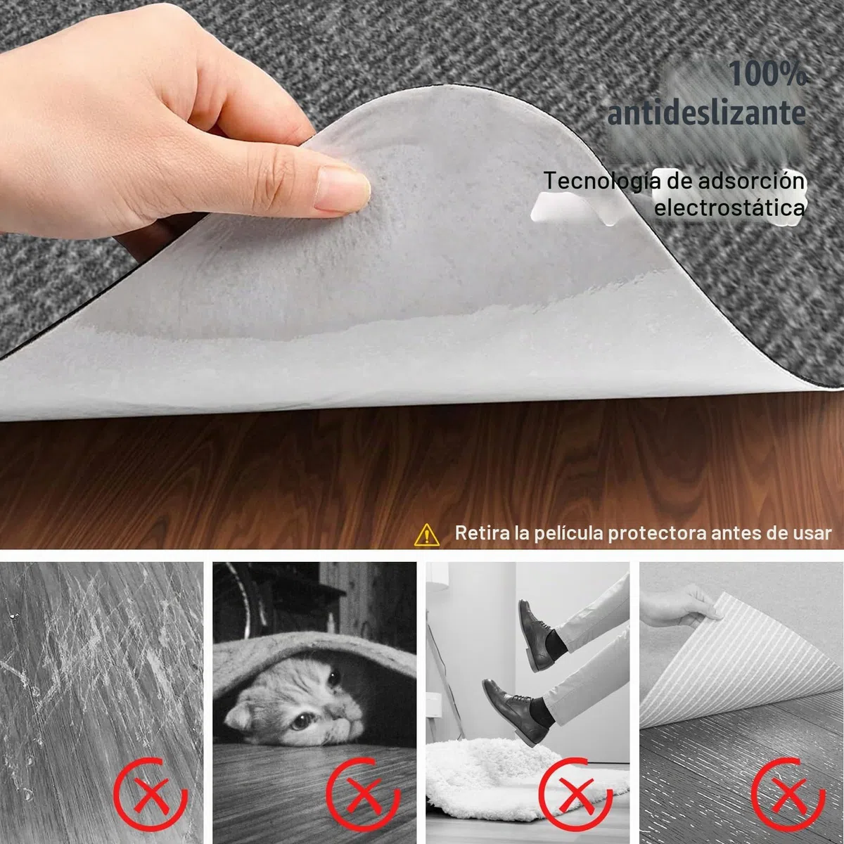Protector Suelo Silla Ruedas,90 x 140 cm,Gris Oscuro Alfombra Silla Ruedas,Alfombrilla Protectora para Silla de Oficina,Resistente a los arañazos para parqué y Suelos Duros, Silla de Oficina.