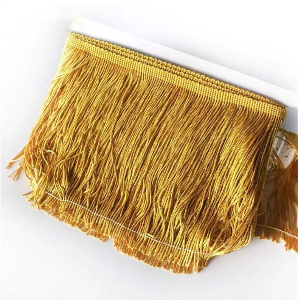 Flecos para Manualidades y Danza - 10 Metros, Cortados para Costura, Disfraces y Accesorios Latinos (Oro Oscuro, 10 cm)